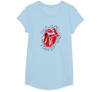 Logo Ufficiale The Rolling Stones HD Maglietta, Ragazze, Celeste, L