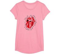Logo Ufficiale The Rolling Stones HD Maglietta, Ragazze, Rosa, XS