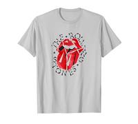 Logo Ufficiale The Rolling Stones HD Maglietta, Uomo, Argento, M