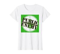 Logo Verde Nemico pubblico Maglietta, Donna, Bianco, S