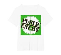 Logo Verde Nemico pubblico Maglietta, Donna Plus-Size, Bianco, 1X