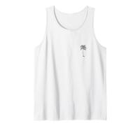 Logo Vintage Hawaiian Palm Tree Beach Tropical Island Pocket Canotta