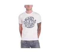 Logo White T-Shirt The Rolling Stones Vintage di 70 Maschile: Medio