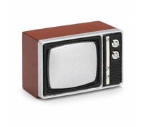 LOGOFUN Casa delle bambole Modello TV Mini Vintage Televisione Modello TV Miniatura Retro Prop per Casa delle Bambole Soggiorno Mobili Accessori - Marrone Chiaro …