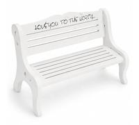 LOGOFUN Mini panchina in legno per casa delle bambole, colore bianco