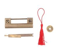 Logolo di rame antico in stile cinese con set di blocco hardware vintage per la decorazione del cabinet di gioielli Materiale in rame puro 9.7x3.2x1.1cm