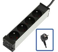 LOGON TUPS039 porta accessori Barra di alimentazione (POWER STRIP 10 - 4WAY - - ALUMINIUM FINISH - 2M CABLE - Warranty: 24M) NEW