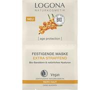 LOGONA Naturkosmetik Maschera viso anti-invecchiamento per pelle matura, rassodante e rinforzante, con acido ialuronico e olivello spinoso biologico, protection, 15 ml