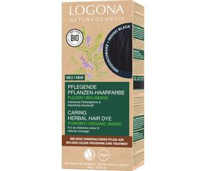 Logona Tinta Vegetale Nutriente per Capelli Polvere Nero Indaco 12