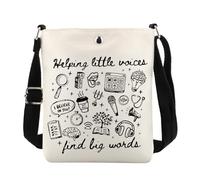 Logopedista regalo per studenti di terapia del linguaggio SLP regalo di laurea che aiuta le piccole voci a trovare grandi parole borsa a tracolla, Aiutare Little Uk, 0