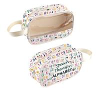 Logopedista regalo SLP regalo di ringraziamento logopedia terapia alfabeto trasparente borsa cosmetica per logopedista patologi, Logopybag