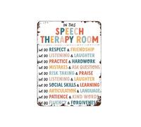 Logopedista, SLP, decorazione per ufficio con logopedista, decorazione per ufficio con arcobaleno Boho, decorazione per logopedia, decorazione per aule e ufficio, targa in latta da 20,3 x 30,5 cm