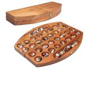 LOGOPLAY Bao - Gioco per 2 giocatori con chiusura in metallo dorato, ovale, Hus, Kalaha, con 75 pietre preziose
