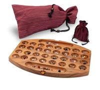 LOGOPLAY Bao - Gioco per 2 giocatori con sacchetto di stoffa - 35 cm - ovale - Hus - Kalaha - con 75 pietre preziose