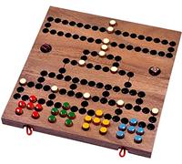 LOGOPLAY Blocco, Gioco di Dadi, Gioco di Strategia, Gioco di Società, Gioco da Tavolo in Legno Con Tabellone Pieghevole (Bianco)