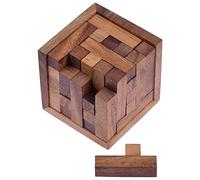 LOGOPLAY Cubo Da Imballaggio 125, Puzzle 3D, Gioco di Pensiero, Gioco di Indovinelli, Gioco di Pazienza, Gioco di Logica In Una Cornice Di Legno