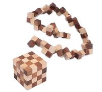 LOGOPLAY Dadi di serpente 4 x 4 misure S - 6 x 6 x 6 cm - Snake Cube - Puzzle 3D - gioco di battaglia - gioco di logica in legno pregiato