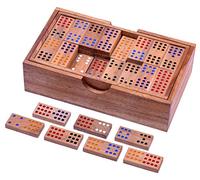 LOGOPLAY Domino Doppio 12 - Gioco di società in legno con 91 pietre