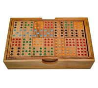 LOGOPLAY Domino Doppio 9 - Gioco di società in legno con 56 mattoncini
