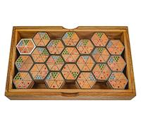 LOGOPLAY Hexamino - Domino esagonale - Gioco da tavolo - Gioco da tavolo in legno con 63 pezzi