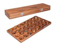 LOGOPLAY Hus gioco con chiusure in metallo argento - per 2 giocatori - Bao - Kalaha - con pietre preziose e sacchetto di stoffa