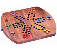 LOGOPLAY Ludo Per 6 Giocatori, Gioco di Dadi, Gioco da Tavolo, Gioco Per Famiglie in Legno Con Tabellone Pieghevole (Multicolore)