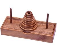 LOGOPLAY Pagoda - Torre di Hanoi - Gioco di riflessione - Gioco di puzzle - Gioco di pazienza - Gioco di logica con 9 dischi di legno