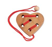 LOGOPLAY Puzzle a forma di cuore - Gioco di pensiero - Gioco di abilità - Gioco di pazienza - Gioco di logica in legno