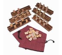 LOGOPLAY Ramino, Okey, Gioco da Tavolo, Gioco di Piazzamento Con 162 Pezzi e 6 Supporti In Un Sacchetto Di Stoffa (Multicolore)(6 Giocatori)