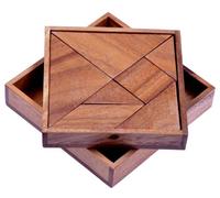 LOGOPLAY Tangram 'Quadrat' - Gioco di carte - Gioco di pensiero - Giochi di pazienza - Gioco di logica in legno