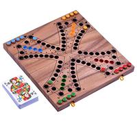 LOGOPLAY Tock per 4 giocatori - Gioco da tavolo con carte - Gioco da tavolo in legno con piano pieghevole, giallo, rosso