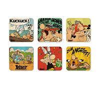 Logoshirt® Asterix I Asterix & Obelix I Galli coraggiosi I Set di 6 I Sottobicchieri I Coaster I Sughero I 10x10cm I Stampa Resistente I Disegno Originale su Licenza