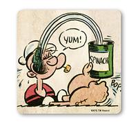 Logoshirt® Braccio di Ferro I Popeye I Spinaci I Yum I Sottobicchiere I Coaster I Sughero I 10x10cm I Stampa Resistente I Disegno Originale su Licenza