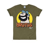 Logoshirt - Comics - Braccio di Ferro - Bruto - Pop Art - T-Shirt - Maglietta - Slim-Fit - Verde - Design Originale Concesso su Licenza, Taglia M