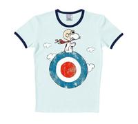Logoshirt® Comics - Peanuts - Snoopy - Pilota I Maglietta - T-Shirt Stampate da Donna e Uomo I Blu Chiaro I Design Originale su Licenza, Taglia XXL