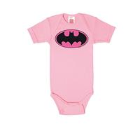 Logoshirt® DC Comics - Batman Logo Rosa I Baby Body - Tutina Neonata - Bimba - Manica Corta I Rosa I Design Originale Concesso su Licenza, Taglia 74-8