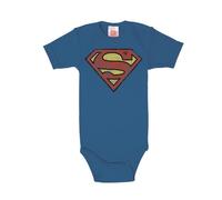 Logoshirt® DC Comics I Superman I Logo I Baby Body I Tutina Neonata I Bimba I Ragazze e Ragazzi I Manica Corta I 100% Cotone I Blu I Design Originale Concesso su Licenza, Taglia 86-92