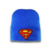 Logoshirt DC Comics - Superman Logo Berretto Invernale per Bambino - Ricamato - Azzurro - Design Originale Concesso su Licenza