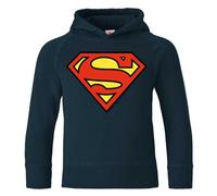 Logoshirt® DC I Superman I Logo Clean I Felpa con Cappuccio I Stampate I Bambini I Ragazzo I Blu Scuro I Design Originale su Licenza I Taglia 4-6 Anni