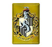 Logoshirt® Harry Potter I Hufflepuff I Cresta I Targa in Latta I Insegna in Metallo I 3D I retrò I 20x30 cm