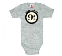 Logoshirt® Harry Potter I Platform 9 3/4 I Logo I Body Neonato e Neonata I Grigio I Design Originale Concesso su Licenza I Taglia 74-80