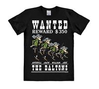 Logoshirt - Lucky Luke - fratelli Dalton T-Shirt Uomo - Daltons - Wanted Maglia - Nero - Design Originale Concesso su Licenza, Taglia S