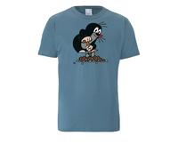 LOGOSHIRT Maglietta 'Der Kleine Maulwurf' blu colomba / rosa / nero / bianco Uomo LOGOSHIRT S