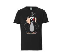 LOGOSHIRT Maglietta 'Der kleine Maulwurf' grigio / rosso / nero / bianco Uomo LOGOSHIRT L grigio / rosso / nero / bianco