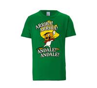 LOGOSHIRT Maglietta 'Looney Tunes Arriba! Andale!' marrone chiaro / giallo / verde / bianco Uomo LOGOSHIRT S