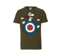 LOGOSHIRT Maglietta 'Peanuts - Snoopy Pilot' blu / oliva / rosso / bianco Uomo LOGOSHIRT 4XL blu / oliva / rosso / bianco