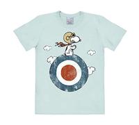 Logoshirt® Peanuts I Snoopy I Pilota I Target I Maglietta I T-Shirt Stampate I Donna e Uomo I Blu Chiaro I Design Originale su Licenza I Taglia S