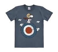 Logoshirt® Peanuts I Snoopy I Pilota I Target I Maglietta I T-Shirt Stampate I Donna e Uomo I Blu-Grigio I Design Originale su Licenza I Taglia 5XL