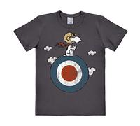 Logoshirt® Peanuts I Snoopy I Pilota I Target I Maglietta I T-Shirt Stampate I Donna e Uomo I Grigio I Design Originale su Licenza I Taglia 4XL