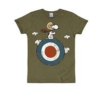 Logoshirt® Peanuts I Snoopy I Pilota I Target I Maglietta I T-Shirt Stampate I Donna e Uomo I Verde I Design Originale su Licenza I Taglia XS